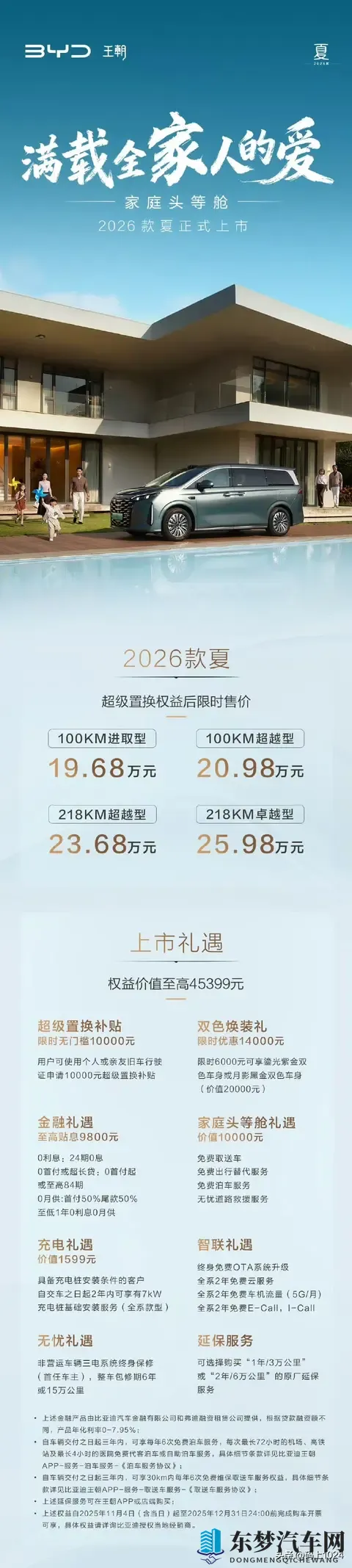 比亚迪推出2026款夏MPV，续航1163km配激光雷达，1968万元起-1