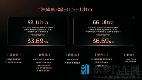 增程动力,纯电续航450km 智己LS9预售3369万起-3