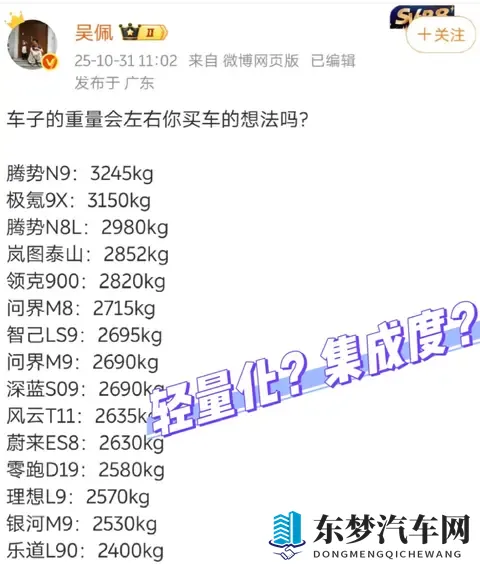新能源车体重内卷！腾势 N9 3245kg，车重背后藏着多少技术秘密？-1