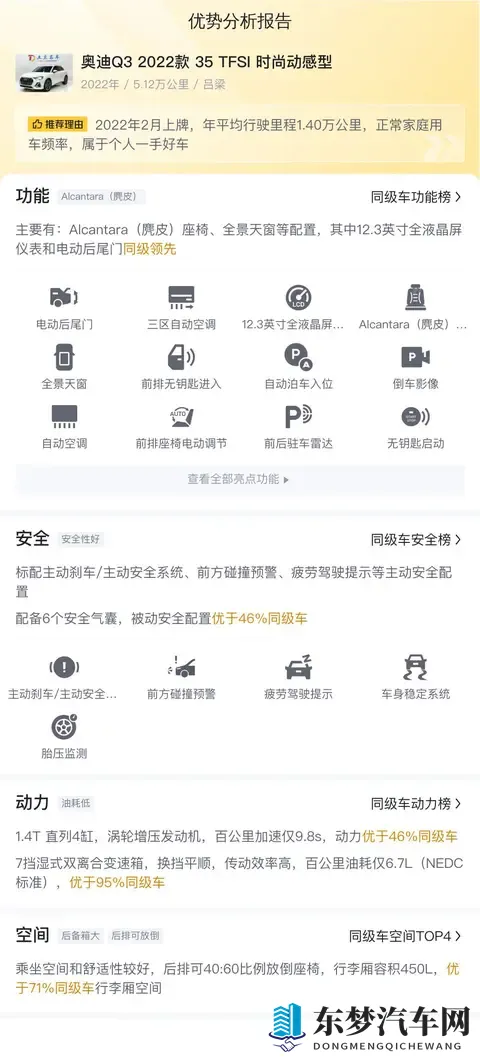 22年奥迪Q3，白色时尚动感型，一手车17万内拿下！-2