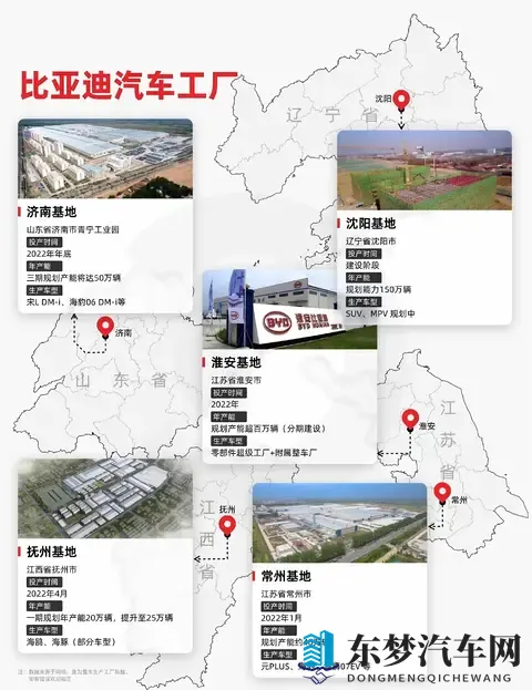 比亚迪19个生产基地，多个年产百万辆！-2