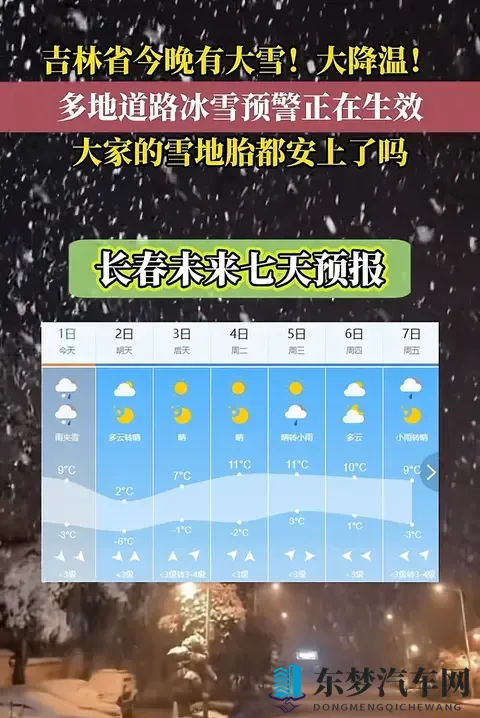 吉林今晚大雪+大降温！雪地胎没装的抓紧了！-2