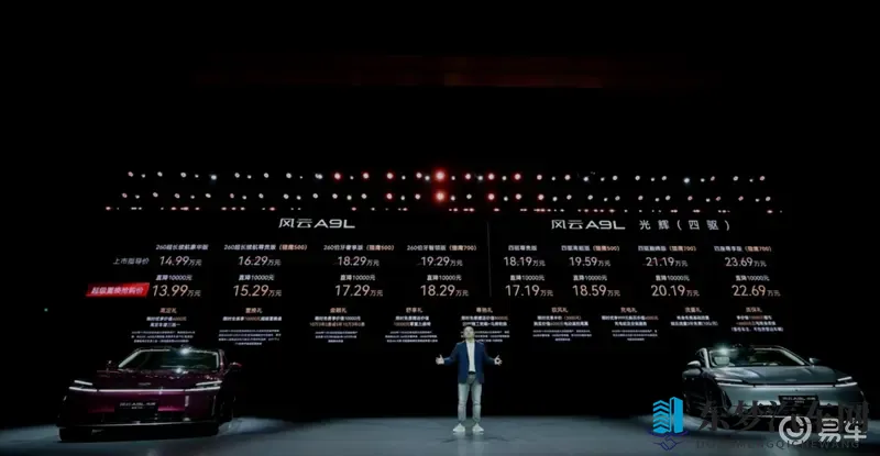 TA的豪华看得见：风云A9L光辉（四驱）最低1719万-1