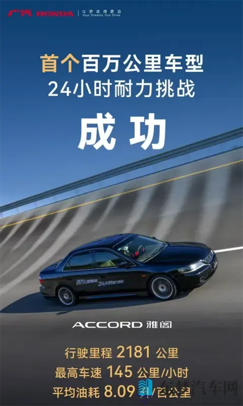 百万公里的老雅阁上演24小时耐力赛:最终行驶2181公里 油耗8升-1