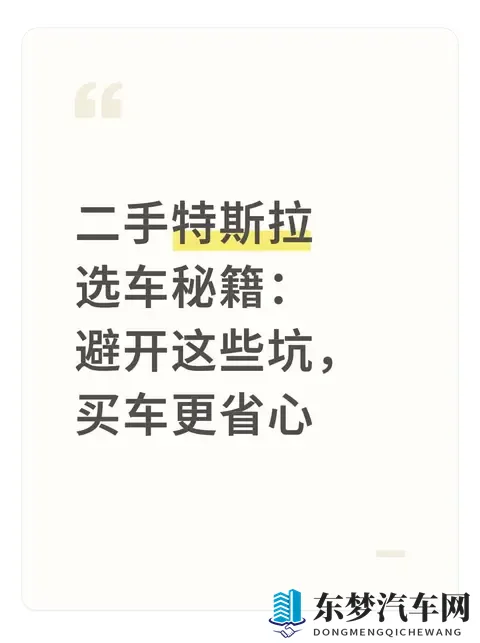 二手特斯拉选车秘籍：避开这些坑，买车更省心-1