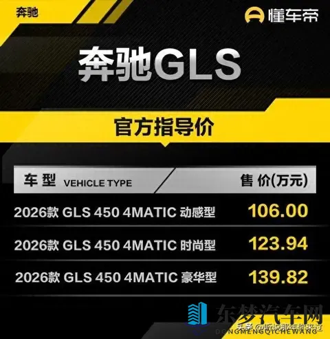 奔驰杀风了GLS入门即顶配106万起百万级SUV要变天