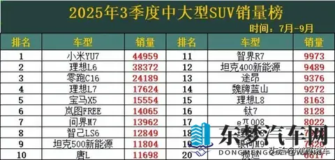 中大型SUV“冰火两重天”月销45万与不足500辆，谁是最大的赢家-1