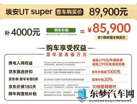 京东跨界造车落地，埃安UT super以499万租电版切入市场-1