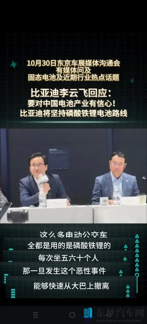 李云飞:比亚迪将坚持走磷酸铁锂路线，安全是底线！-2
