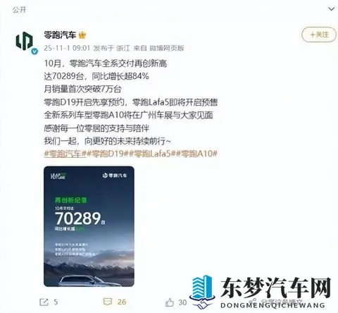 10月新势力销量：零跑破7万小鹏创新高-2