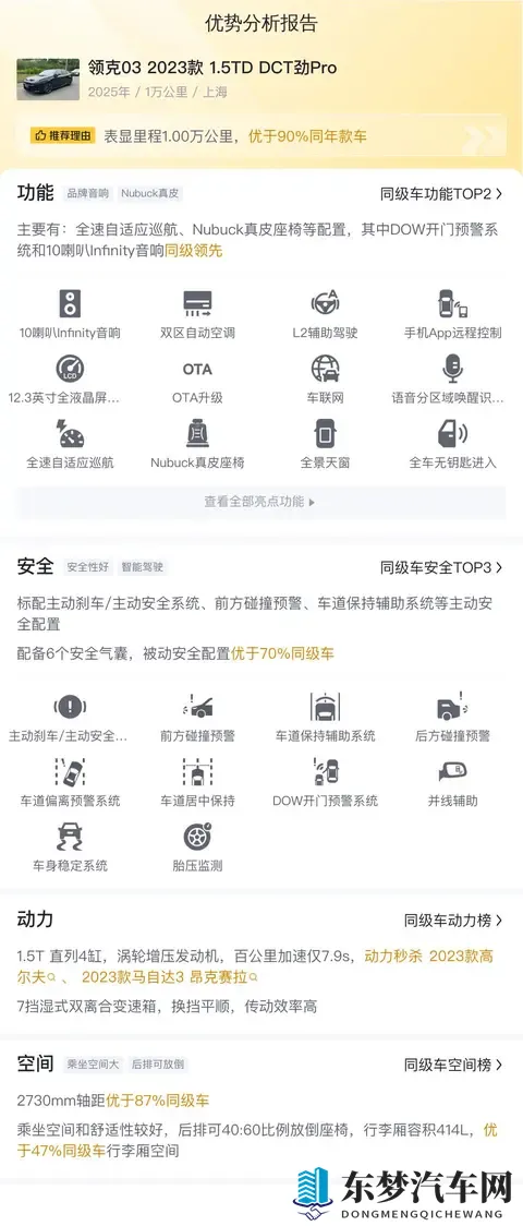 开了不到一年,这台准新领克03,10万块带回家!-1