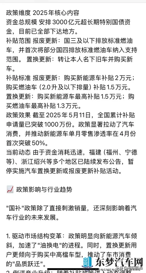 DeepSeek深度分析:针对2025年汽车国补政策以及实施情况